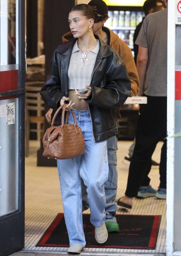 Hailey Bieber  wears Vintage  Levis 501 Jeans out in La September 19, 2023