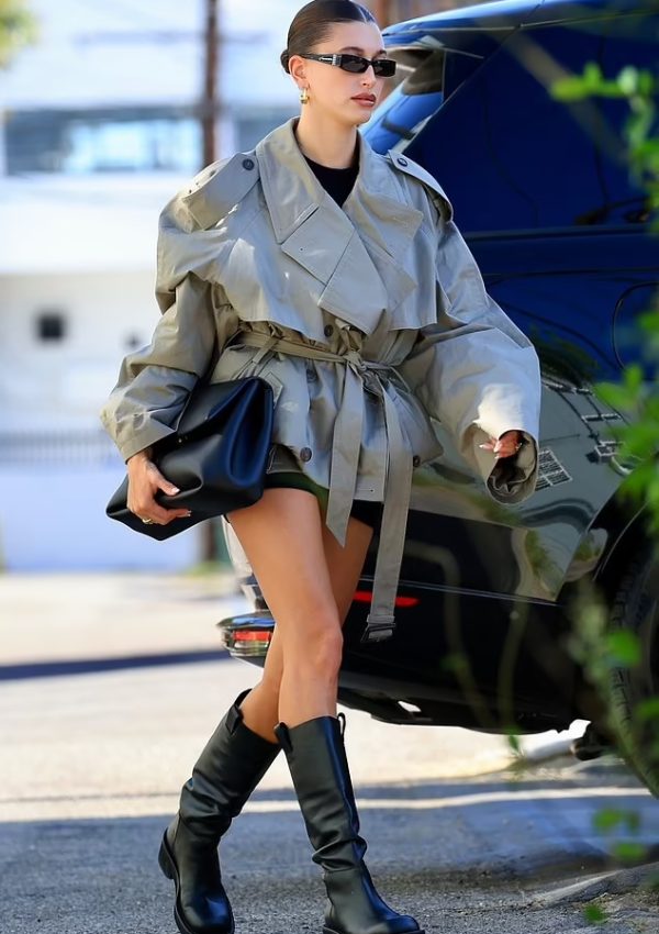 Hailey Bieber wore  Balenciaga  Jacket @ Los Angeles October 28, 2023