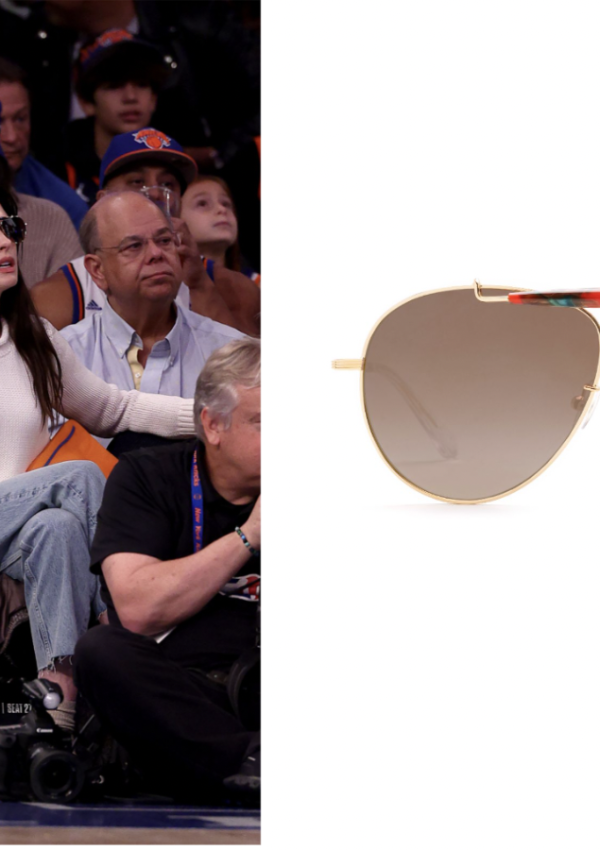 ANNE HATHAWAY IN KREWE  @ NEW YORK KNICKS GAME AT MADISON SQUARE GARDEN