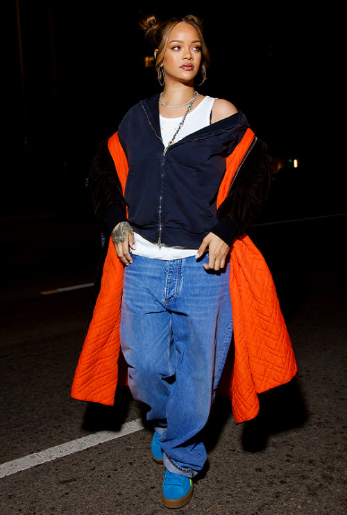 Rihanna wore  Balenciaga Outside Loop Zip-Up Hoodie  @ Los Angeles November 30, 2023