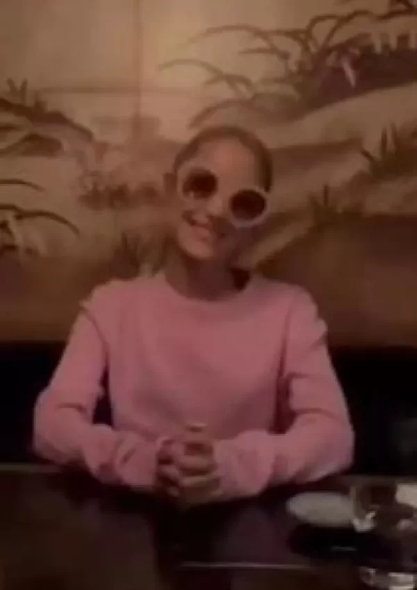 Ariana Grande wore  Pink Cashmere Sweater @ Instagram January 1, 2024