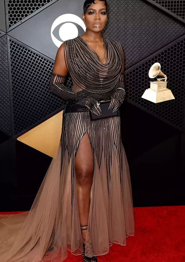 Fantasia Barrino wore sheer Cong Tri dress @ Grammys 2024