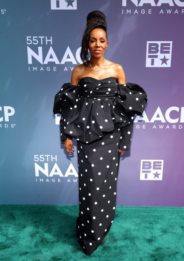 June Ambrose Accepts NAACP Image Awards Fashion Award in Marc Jacobs  Dress, Presented by Kelly Rowland